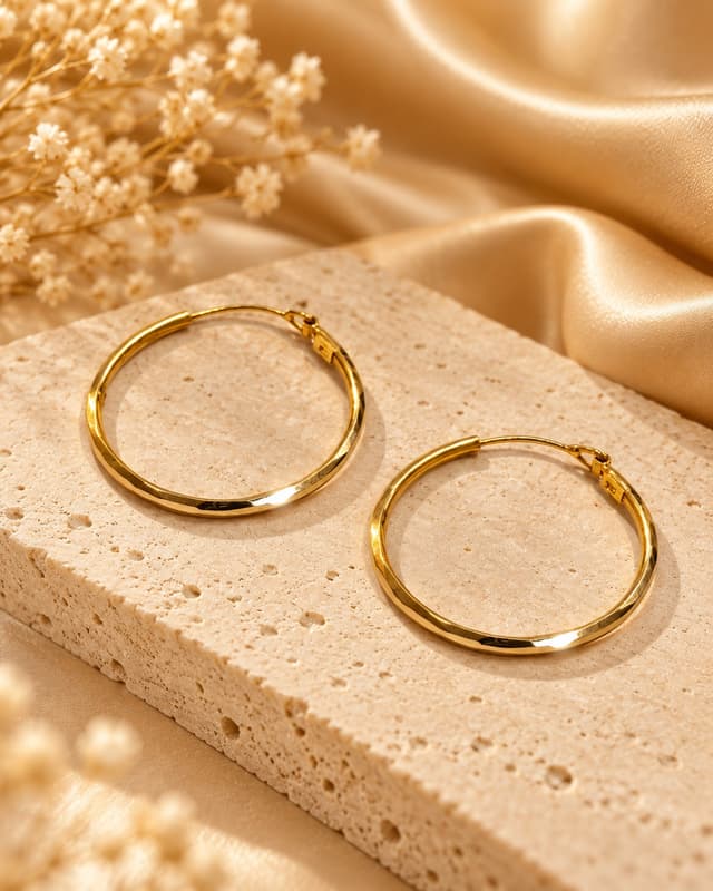 Elegant Gold Bali Earrings thumbnail 1