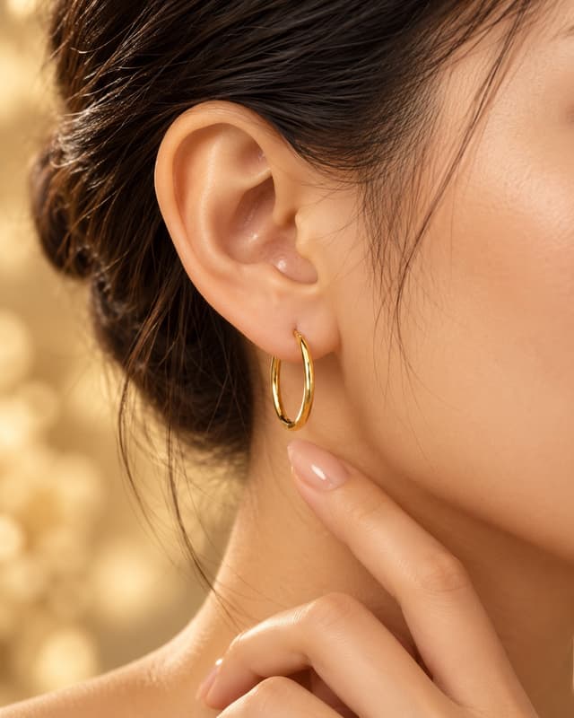 Elegant Gold Bali Earrings thumbnail 2