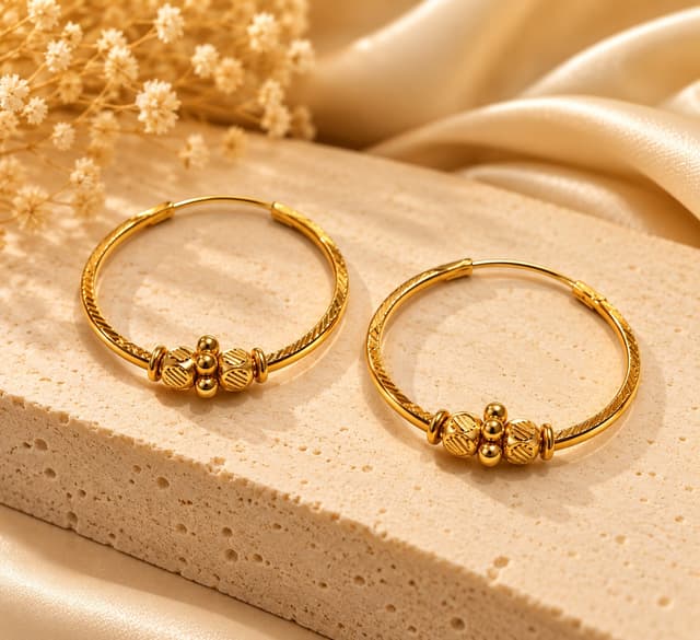 Elegant Gold Bali Earrings thumbnail 1