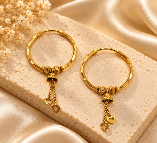 Elegant Gold Bali Earrings thumbnail 1
