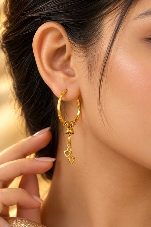 Elegant Gold Bali Earrings thumbnail 2