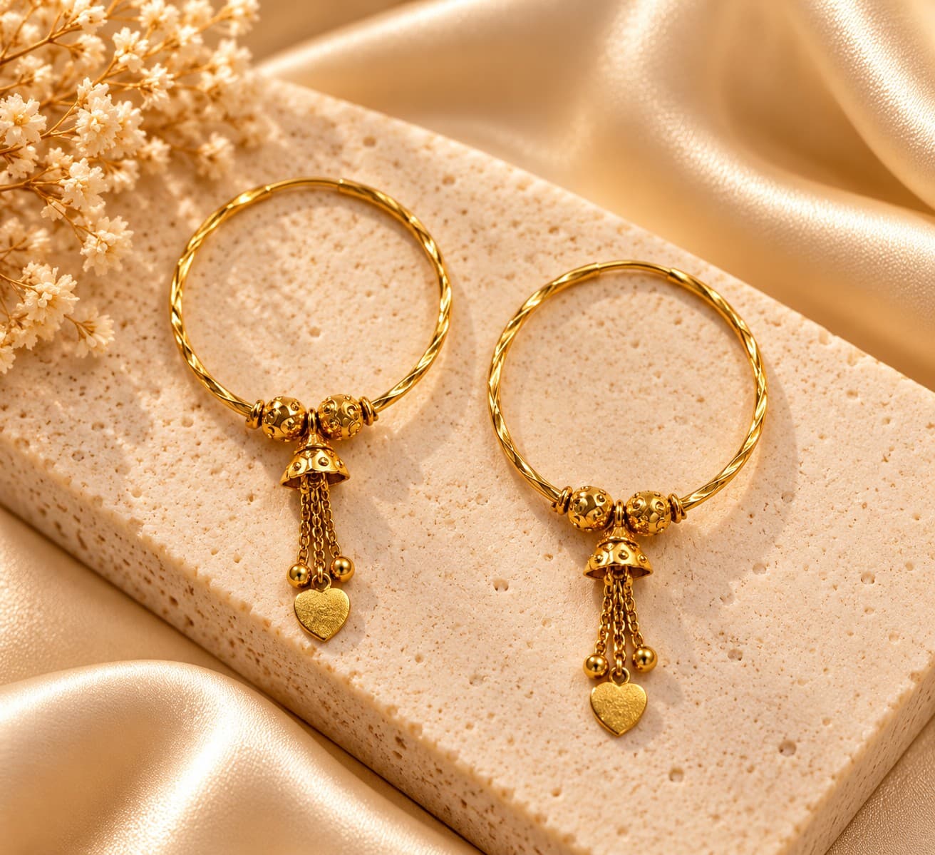 Elegant Gold Bali Earrings