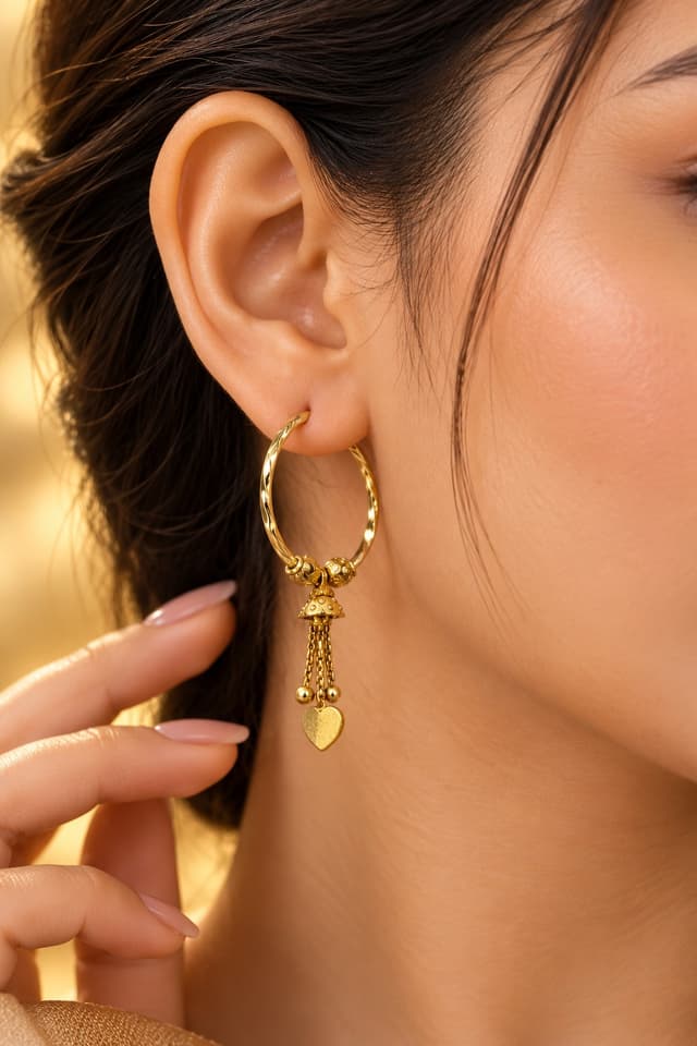 Elegant Gold Bali Earrings thumbnail 2
