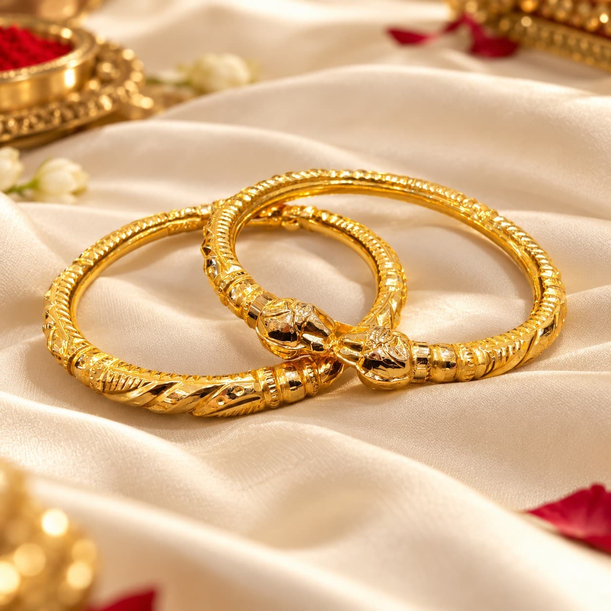 Exquisite Gold Bangle Set