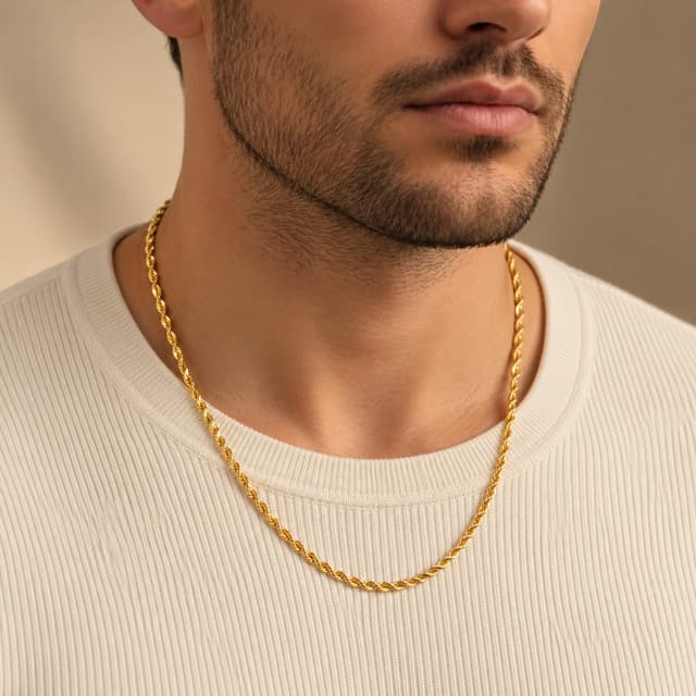 Elegant Gold Twist Gents Chain thumbnail 2