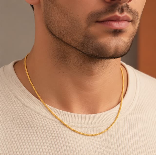 Elegant Gold Unisex Emerald Chain thumbnail 2