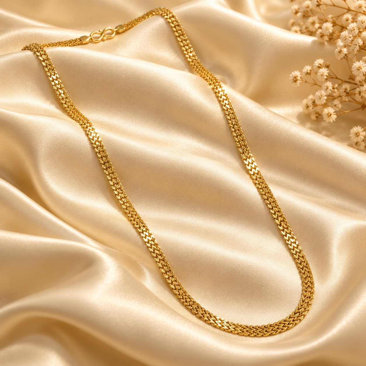 Elegant Emerald Gold Gents Chain