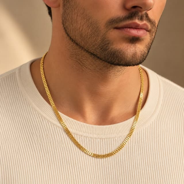Elegant Emerald Gold Gents Chain thumbnail 2