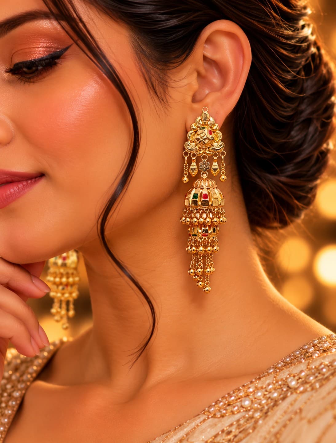Luxury Gold Jhumka Earrings