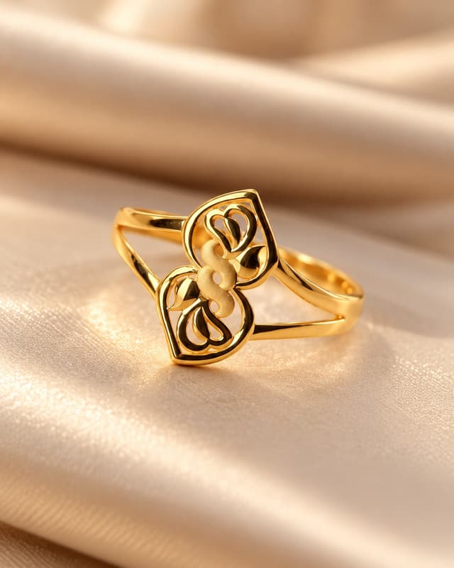 Elegant Gold Heart Ring thumbnail 1