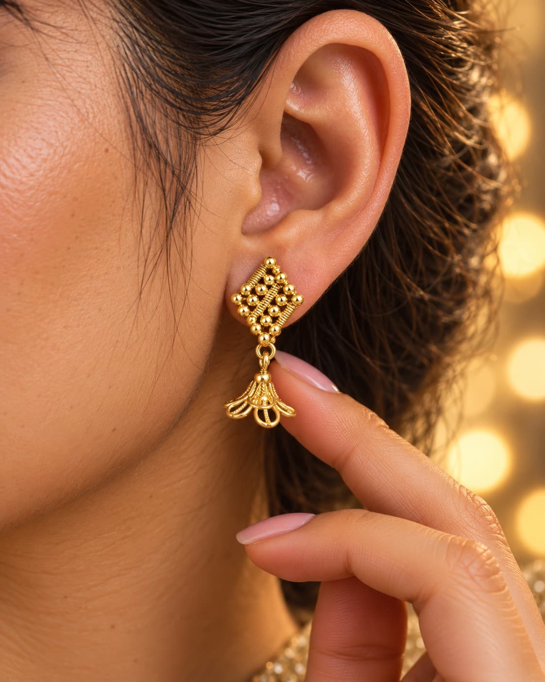 Emerald Golden Latkan Earrings