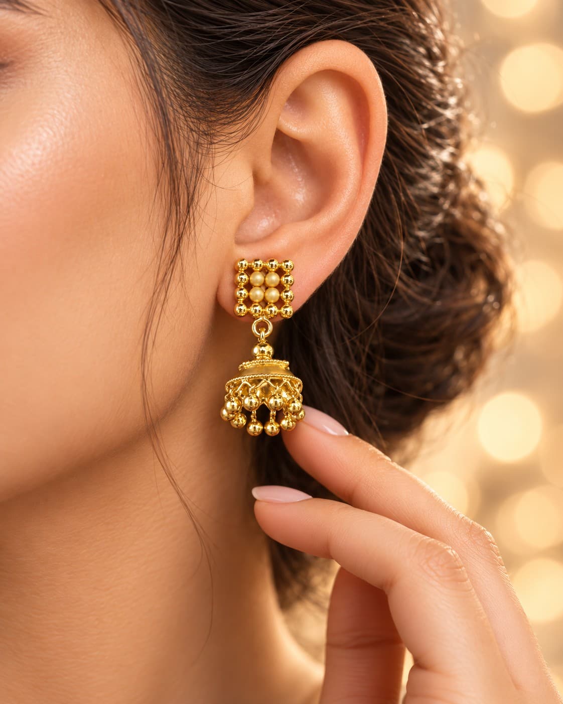 Elegant Gold Latkan Earrings