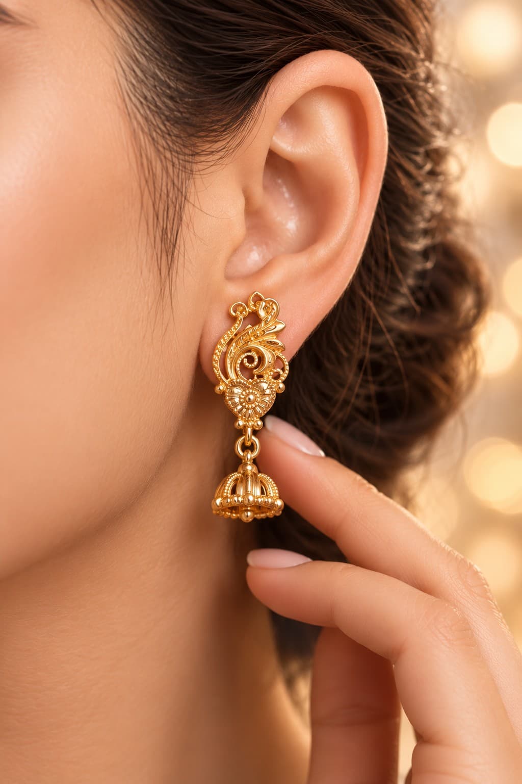 Traditional Gold Latkan Earrings
