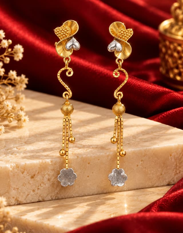 Gold Latkan Drop Earrings thumbnail 2