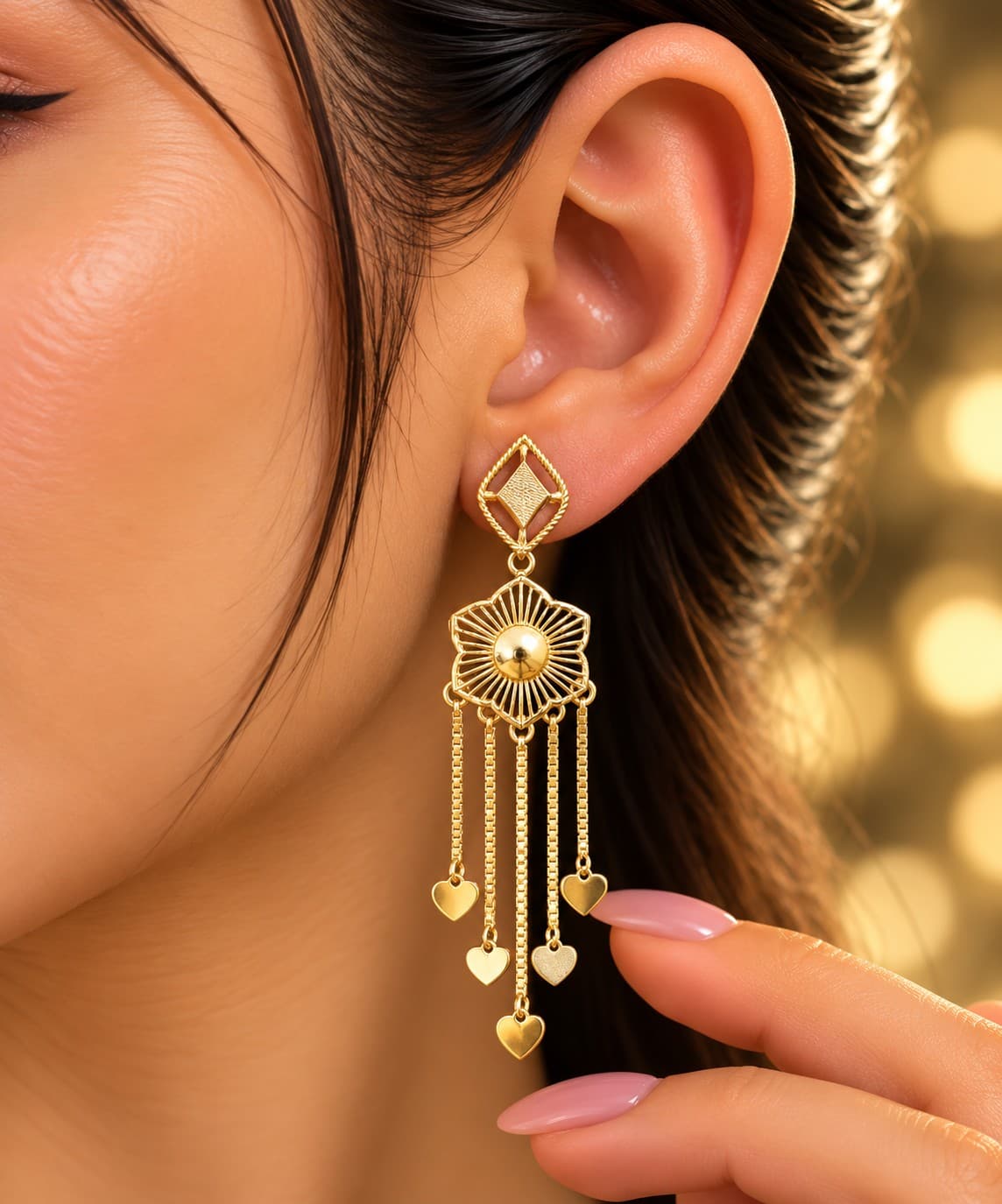 Gold Heart Design Latkan