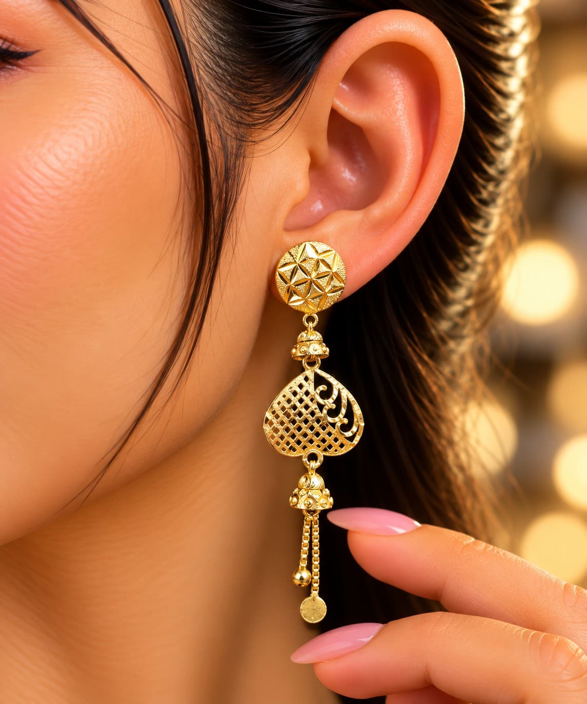 Gold Latkan Earrings