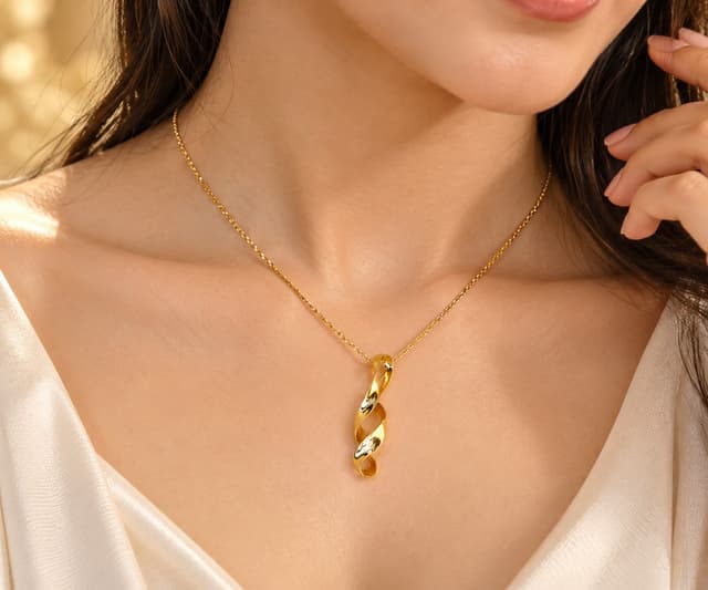 Emerald Twisted Gold Locket thumbnail 2