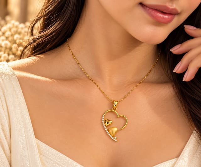 Emerald Gold Heart Shaped Locket thumbnail 2