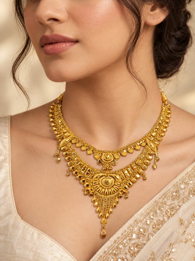 Traditional Gold Necklace Set thumbnail 2