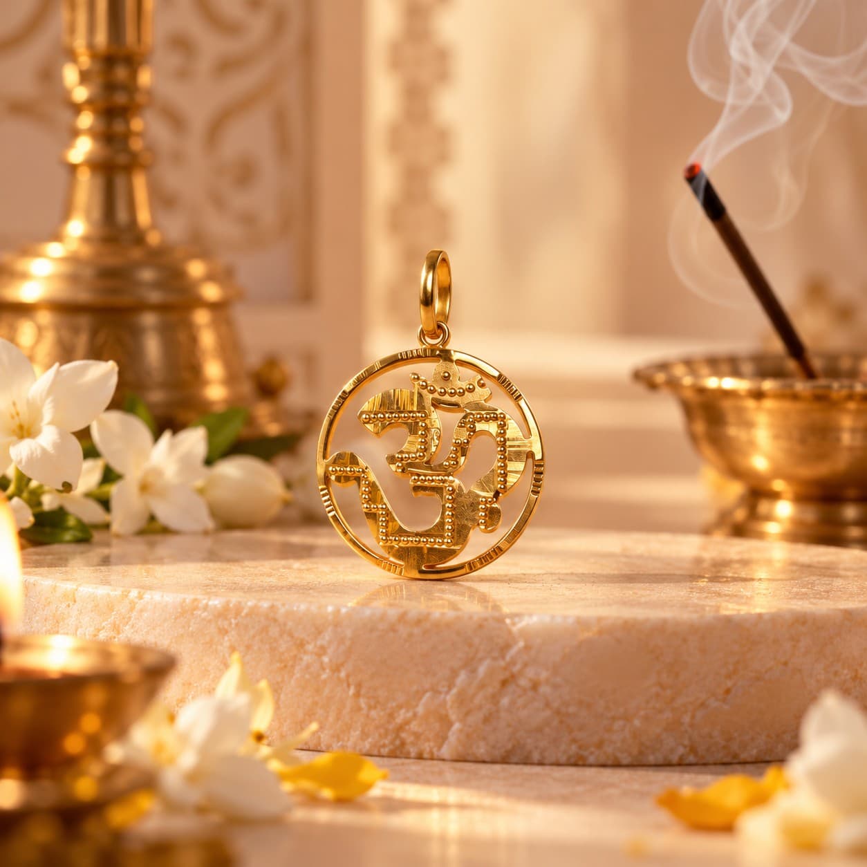 Round Elegant Om Locket