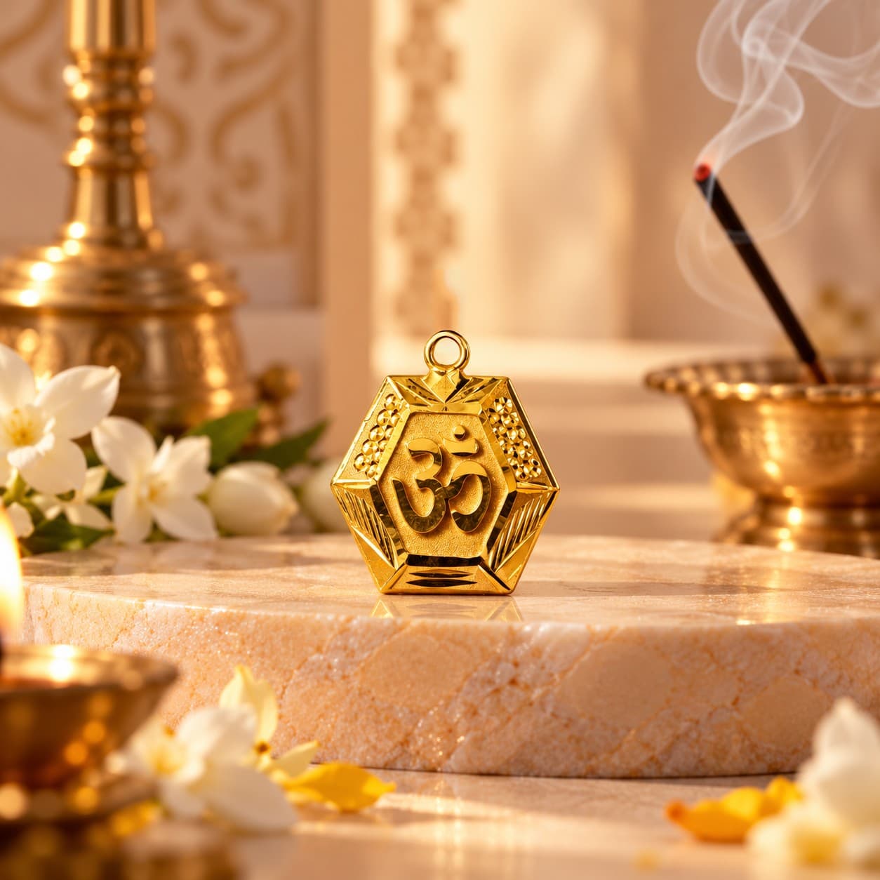 Gold Om Locket