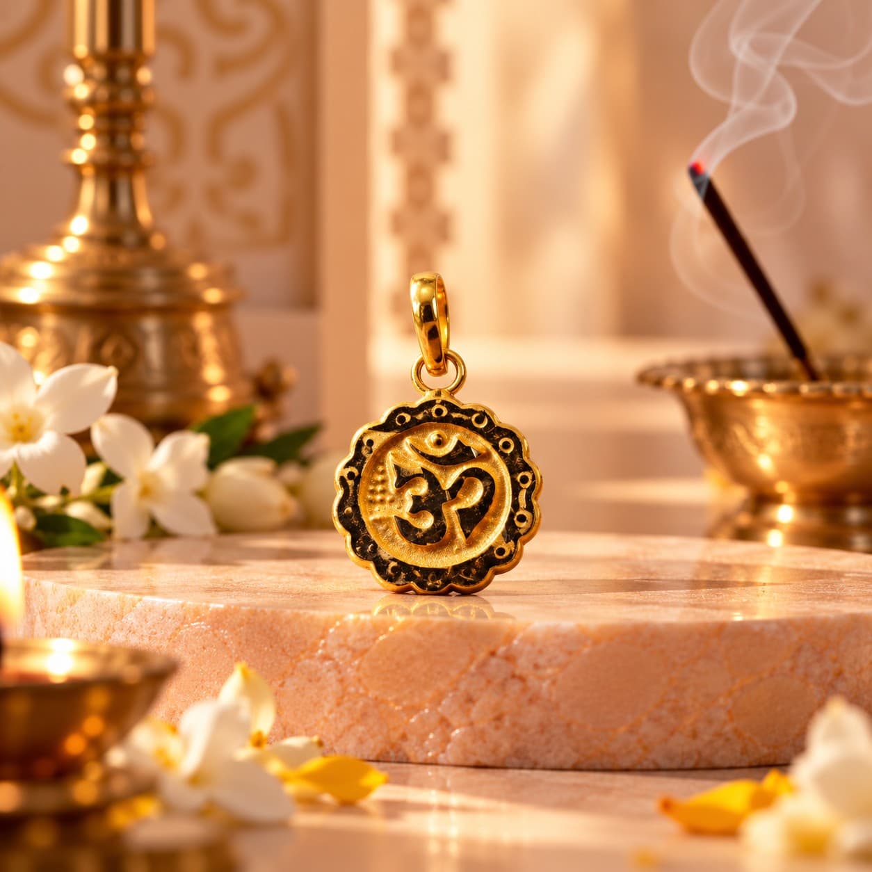 Gold Om Locket