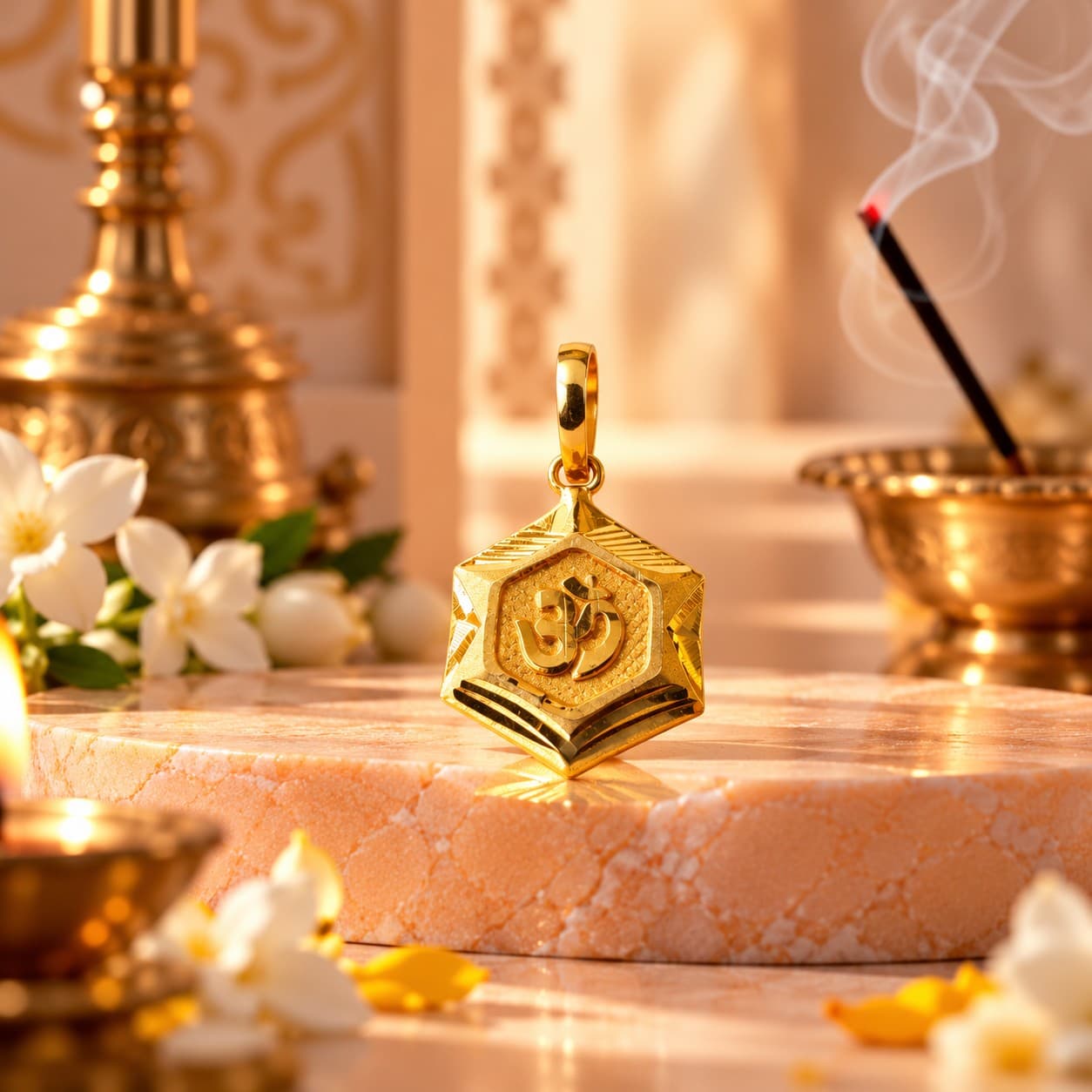 Gold Om Locket