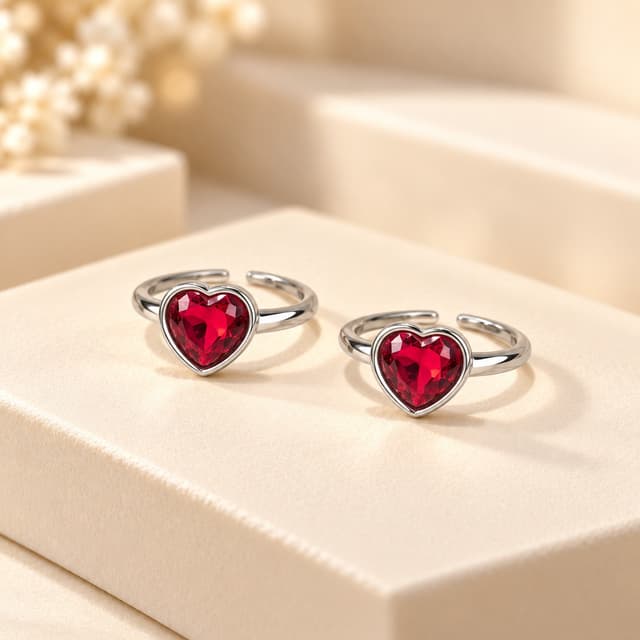 Silver Heart Shaped Bicchiya thumbnail 1