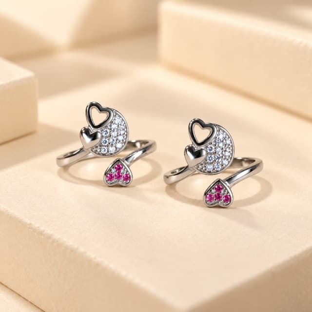 Heart-Shaped Silver Bicchiya thumbnail 1