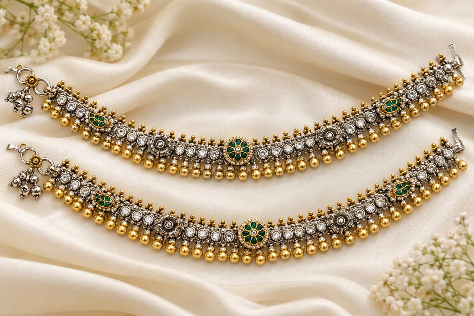 Traditional Silver Pajeb Set