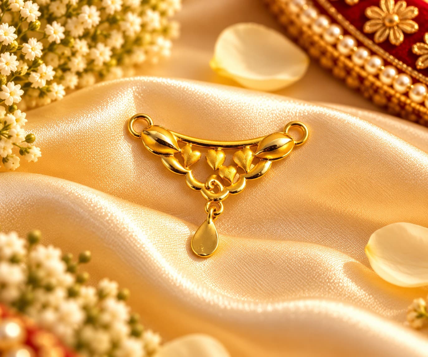 Gold Floral Locket Pendant