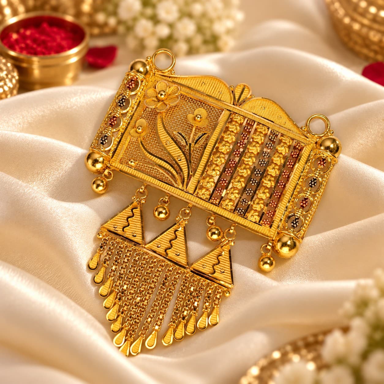 Gold Floral Locket Design