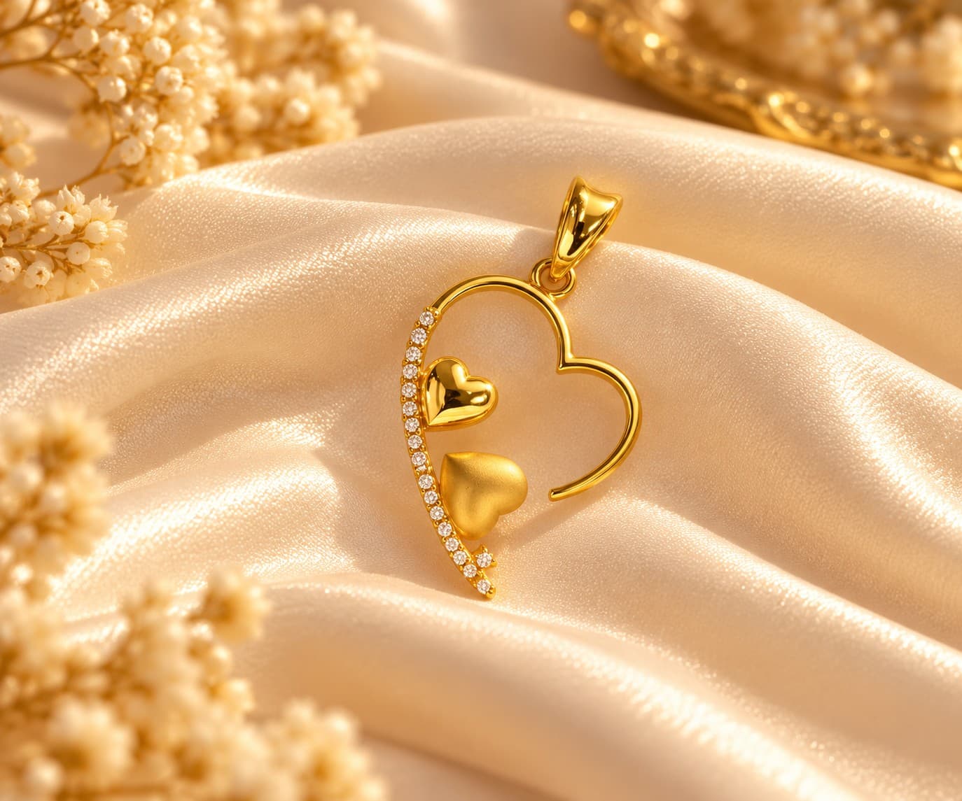 Emerald Gold Heart Shaped Locket